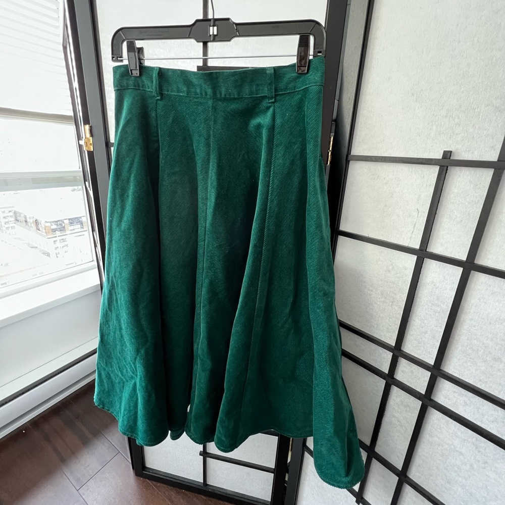 Green Corduroy Skirt
